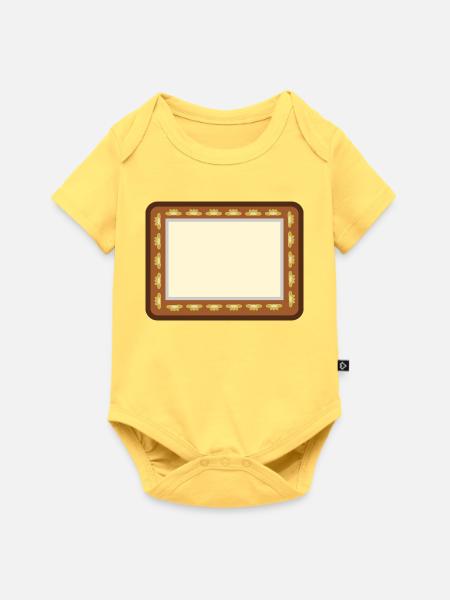 Bilderrahmen - Baby Premium Kurzarmbody - Pastellgelb