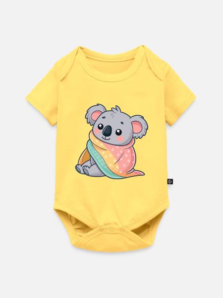 Koala gemütliche Unterdecke - Baby Premium Kurzarmbody - Pastellgelb