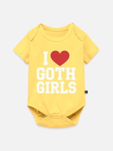 Ich liebe Goth Girls - Baby Premium Kurzarmbody - Pastellgelb