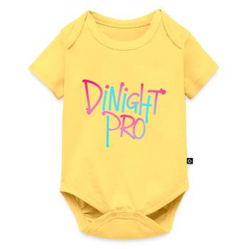 Dinight Pro Neon Gradient - Baby Premium Kurzarmbody - Pastellgelb - Vorne