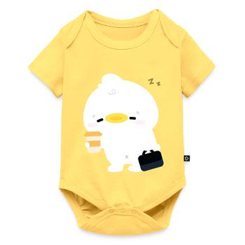 Kawaii Duck Coffee Moment - Baby Premium short-sleeve bodysuit - sky yellow - Front