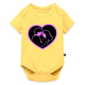 Couple amoureux - Body à manches courtes Premium Bébé - jaune pastel - Devant