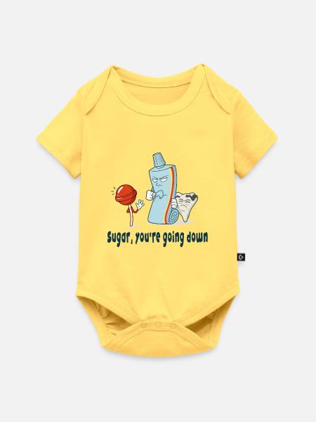 Zucker, du gehst unter - Baby Premium Kurzarmbody - Pastellgelb