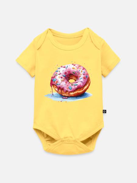 Donut mit Streuseln - Baby Premium Kurzarmbody - Pastellgelb