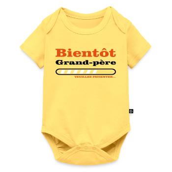 bientôt grand père  - Body à manches courtes Premium Bébé - jaune pastel - Devant