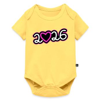 2026 Heart - Baby Premium short-sleeve bodysuit - sky yellow - Front