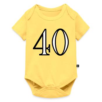 40. 40 YEARS. 40th ANNIVERSARY. 40 YEARS ANNIVERSARY. - Baby Premium short-sleeve bodysuit - sky yellow - Front