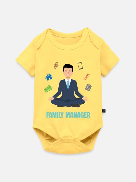 Familienmanager Balance - Baby Premium Kurzarmbody - Pastellgelb