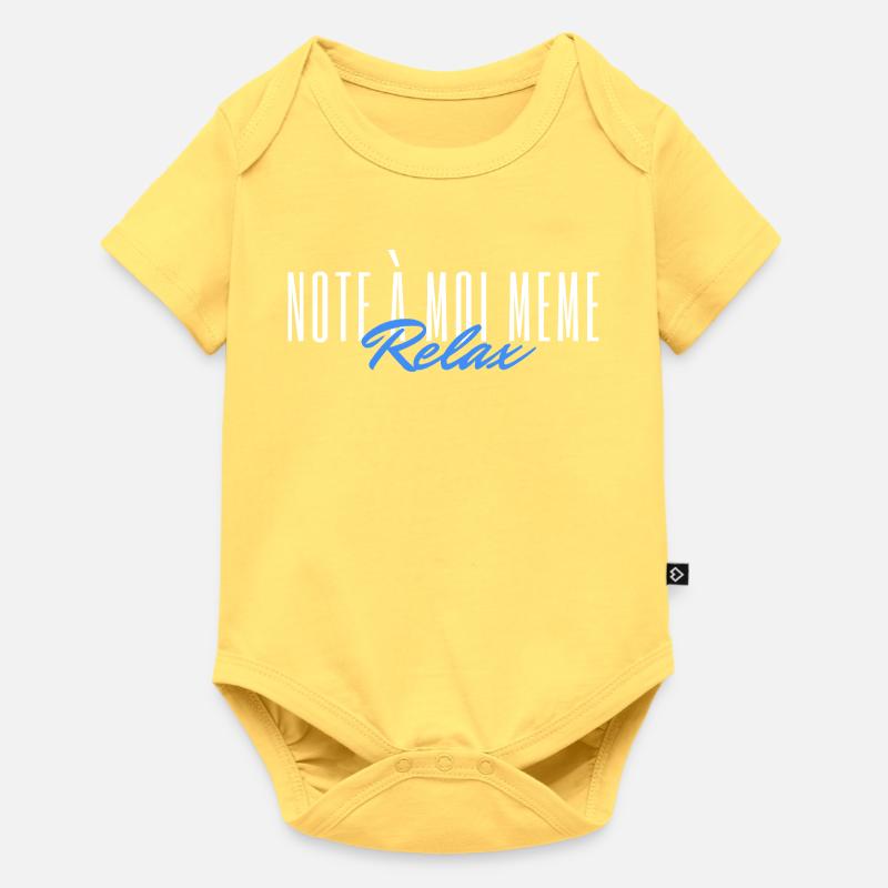 Note à moi même Relax - Body à manches courtes Premium Bébé - jaune pastel