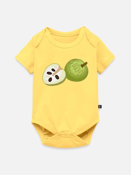 Puddingapfel-Scheibe Pop-Art - Baby Premium Kurzarmbody - Pastellgelb