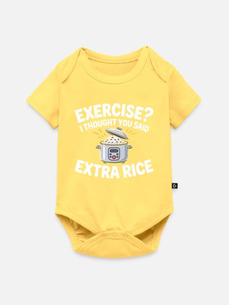 Reis-Witz: Extra Rice - Baby Premium Kurzarmbody - Pastellgelb