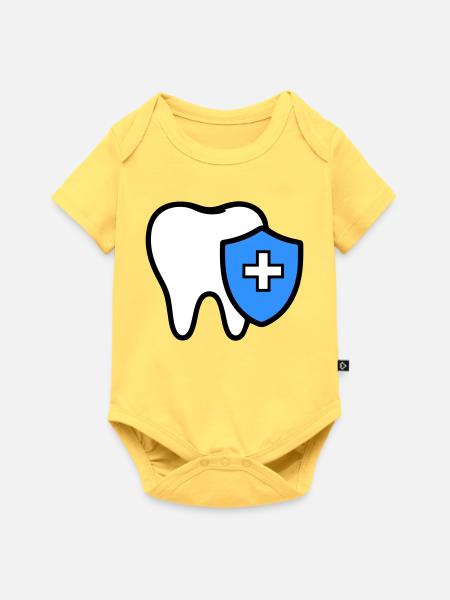 Zahn Symbol Zahnarzt - Baby Premium Kurzarmbody - Pastellgelb