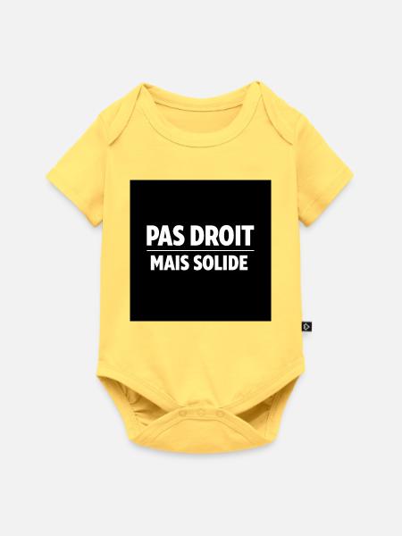 Nicht gerade, sondern fest - Baby Premium Kurzarmbody - Pastellgelb