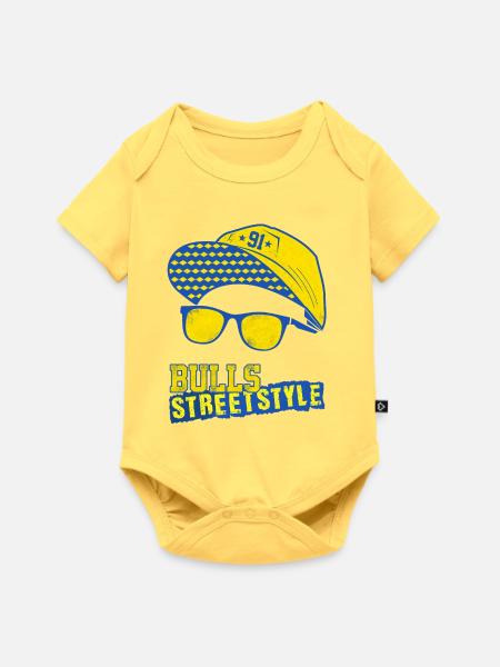 Bull Streetstyle Design - Baby Premium Kurzarmbody - Pastellgelb