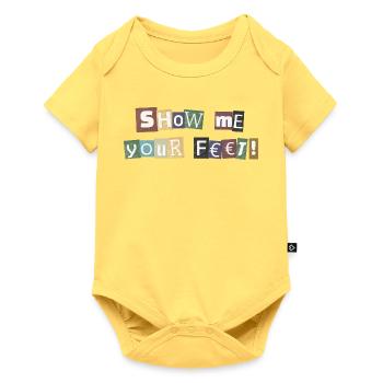 Montre-moi ta rançon de pieds - Body à manches courtes Premium Bébé - jaune pastel - Devant