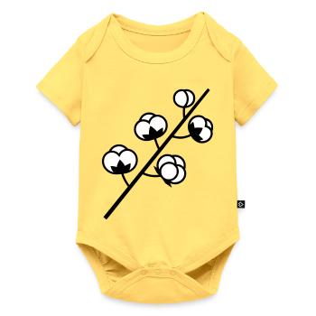 Usine de branche de coton - Body à manches courtes Premium Bébé - jaune pastel - Devant