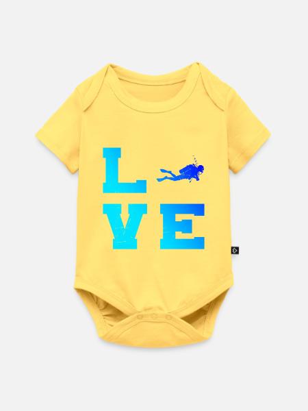 Iconisches Diving Motiv - Baby Premium Kurzarmbody - Pastellgelb