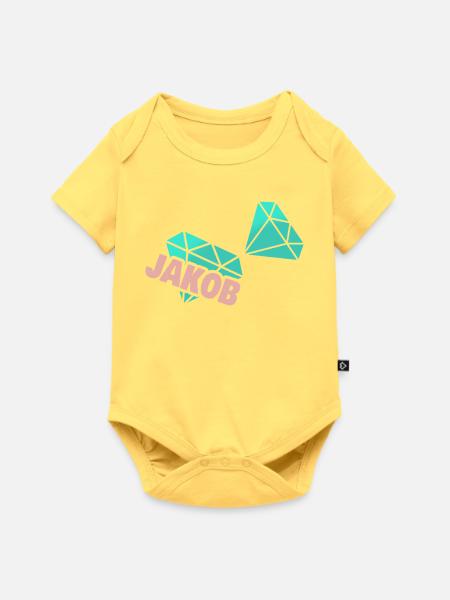 Opa Jak - Baby Premium Kurzarmbody - Pastellgelb