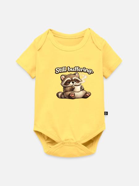 Oskar - Still buffering - Baby Premium Kurzarmbody - Pastellgelb