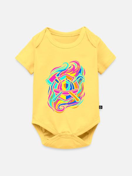 Feuerwehrmann Emblem - Baby Premium Kurzarmbody - Pastellgelb