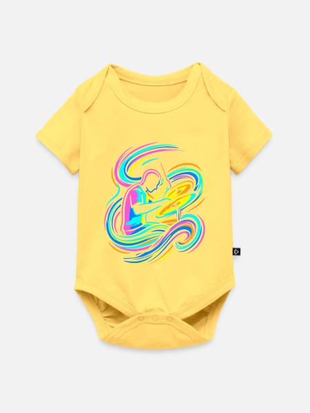 Bunter Trommler - Baby Premium Kurzarmbody - Pastellgelb