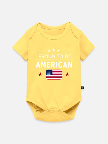 Americana Flag Pride Grafik - Baby Premium Kurzarmbody - Pastellgelb