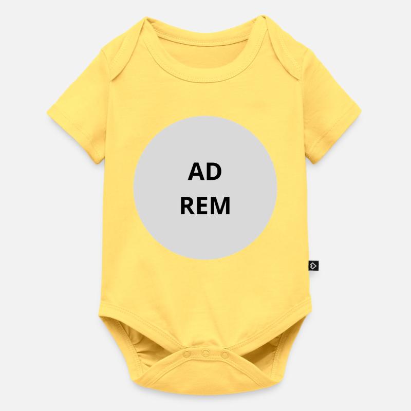 Text des Graukreis-Emblems - Baby Premium Kurzarmbody - Pastellgelb