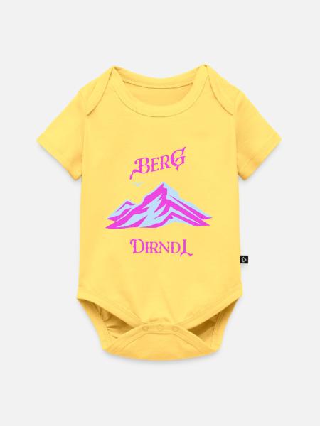 Berg Dirndl Neon Pastell - Baby Premium Kurzarmbody - Pastellgelb