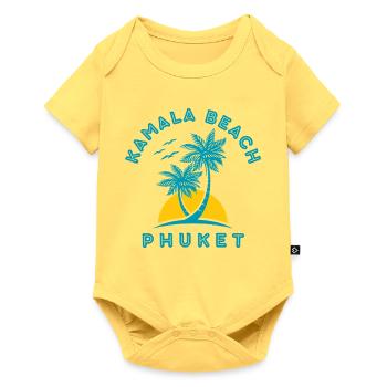 Kamala Beach Phuket Sunset Palm - Baby Premium short-sleeve bodysuit - sky yellow - Front