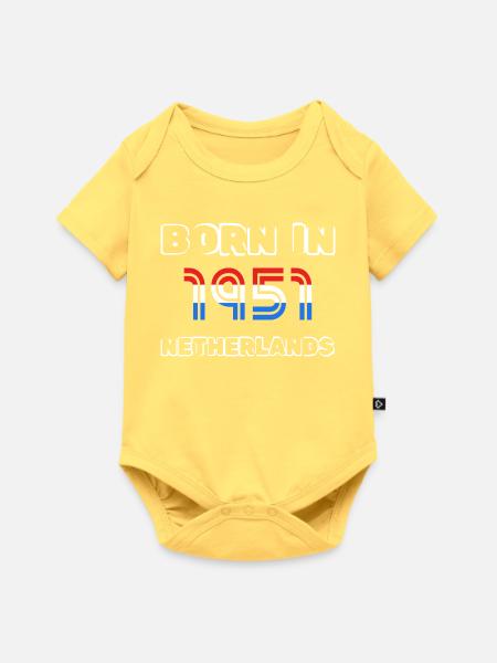 1951 - Baby Premium Kurzarmbody - Pastellgelb