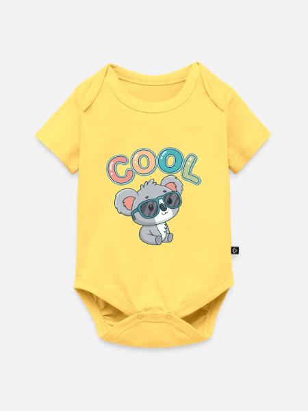 Koala Cool Pastell-Gläser - Baby Premium Kurzarmbody - Pastellgelb