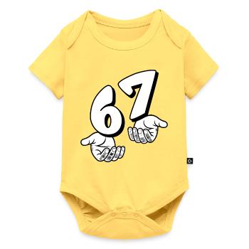 67 Six Sept - Body à manches courtes Premium Bébé - jaune pastel - Devant