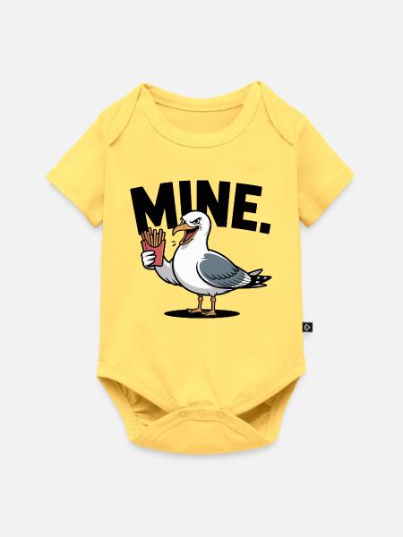 Grumpy Seagull mit Pommes - Baby Premium Kurzarmbody - Pastellgelb