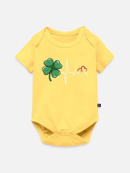 Kleeherz Rhythmus - Baby Premium Kurzarmbody - Pastellgelb