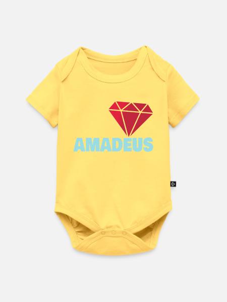 Amadeus - Baby Premium Kurzarmbody - Pastellgelb