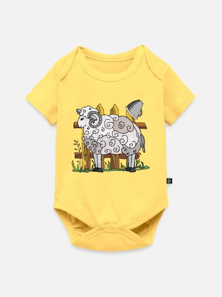 Widder - Baby Premium Kurzarmbody - Pastellgelb