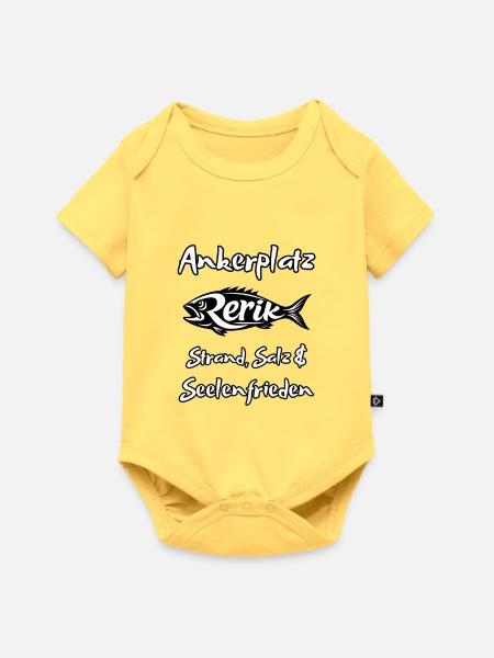 Ankerplatz Rerik Strandszene - Baby Premium Kurzarmbody - Pastellgelb