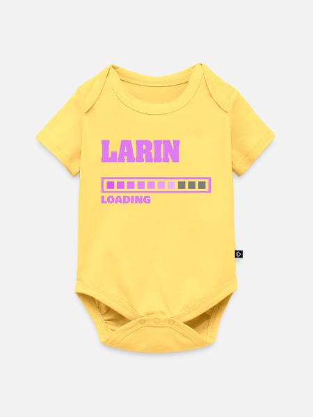 Geburt Larin - Baby Premium Kurzarmbody - Pastellgelb