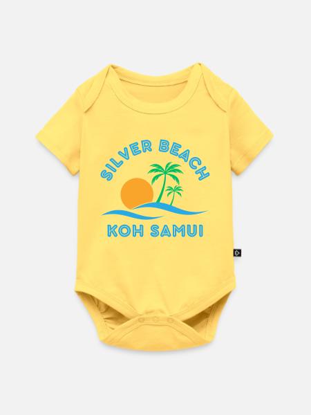 Silver Beach Koh Samui Sonnenuntergang - Baby Premium Kurzarmbody - Pastellgelb