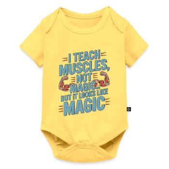 PT Educator I Teach Muscles Not Magic PT Mentoring - Baby Premium Kurzarmbody - Pastellgelb - Vorne
