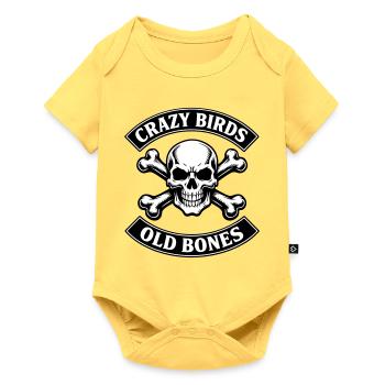 Old bones - auch im Alter etwas Verrückt - Baby Premium Kurzarmbody - Pastellgelb - Vorne