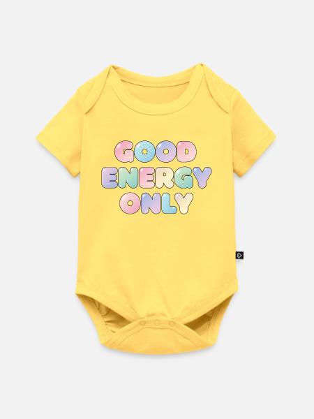 Good Energy Only Pastell Design - Baby Premium Kurzarmbody - Pastellgelb