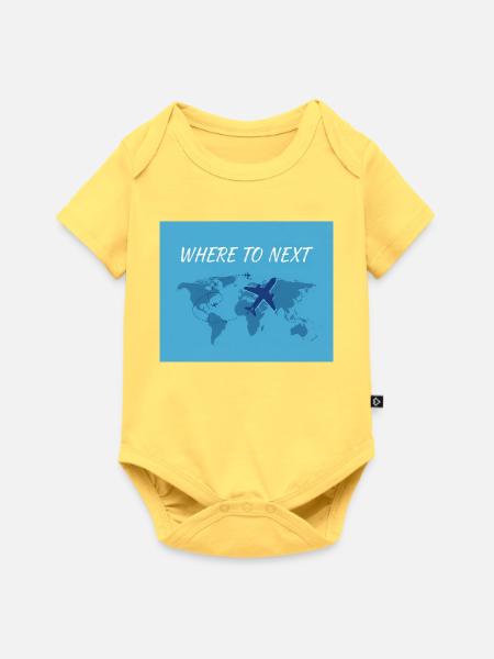 Where to Next Weltreise, Reise - Baby Premium Kurzarmbody - Pastellgelb