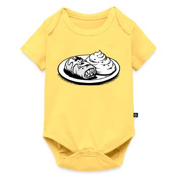Wrap de chou Golubzi avec purée de pommes de terre - Body à manches courtes Premium Bébé - jaune pastel - Devant