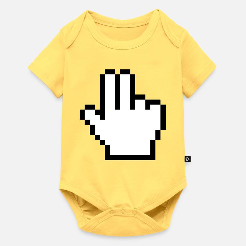Main de souris 2 doigts - Body à manches courtes Premium Bébé - jaune pastel