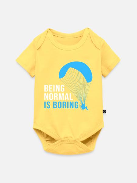 Skydive Paragliding - Baby Premium Kurzarmbody - Pastellgelb
