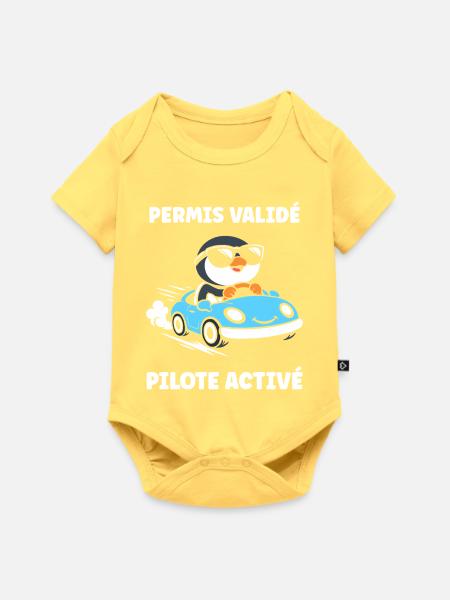 Führerschein-Humor - Baby Premium Kurzarmbody - Pastellgelb