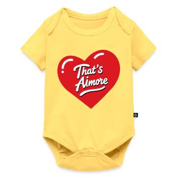 "That's AiMore" pun shirt with her - Baby Premium short-sleeve bodysuit - sky yellow - Front