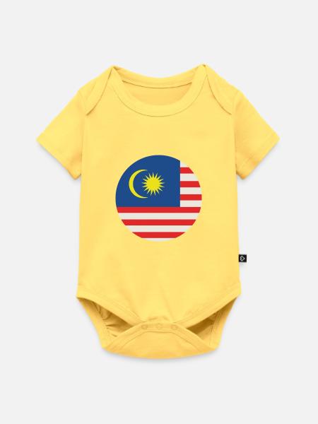 Malaysia-Rundflagge - Baby Premium Kurzarmbody - Pastellgelb