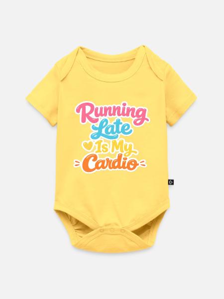 Running Late Is My Cardio - Baby Premium Kurzarmbody - Pastellgelb
